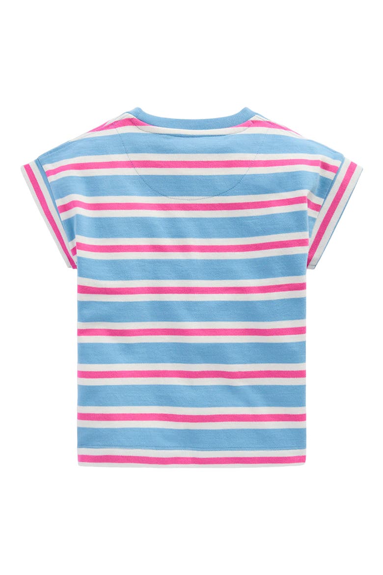 Kids' Stripe Short Sleeve Cotton Sweatshirt, Alternate, color, BLUE STRIPE