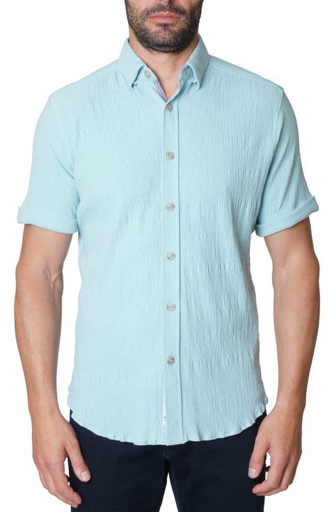 Hammond Short Sleeve Knit Button-Up Shirt