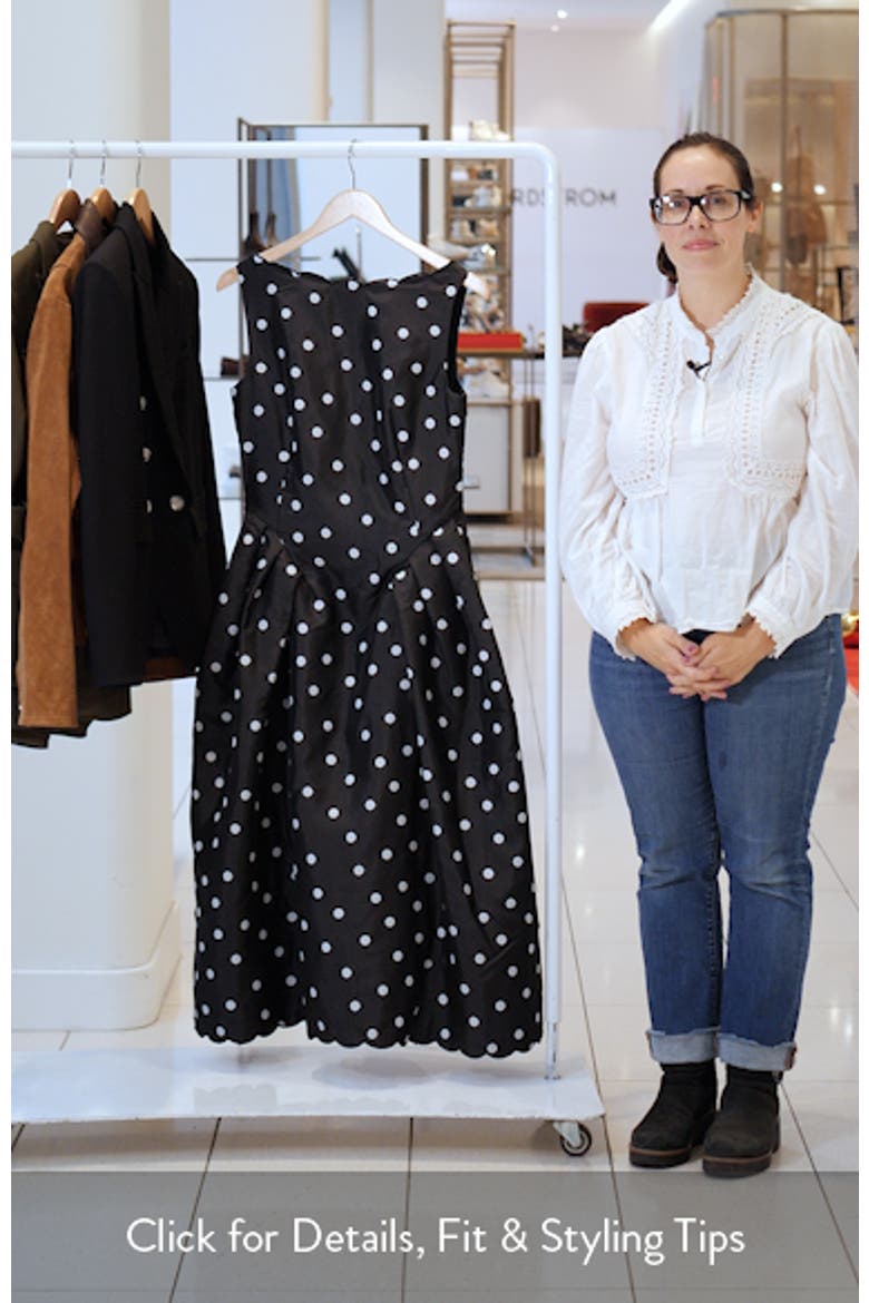 Polka Dot Sleeveless Midi Cocktail Dress video