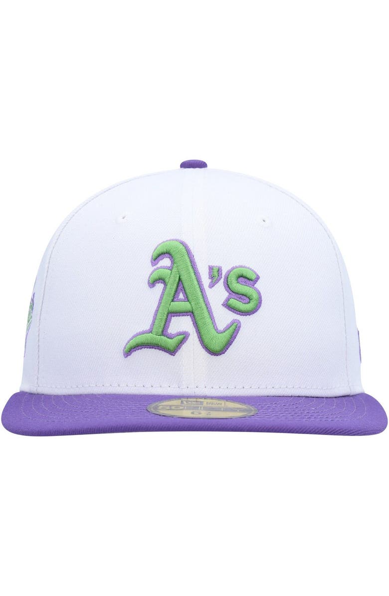 New Era Men's New Era White Oakland Athletics 1989 World Series Side Patch 59FIFTY Fitted Hat, Alternate, color, White