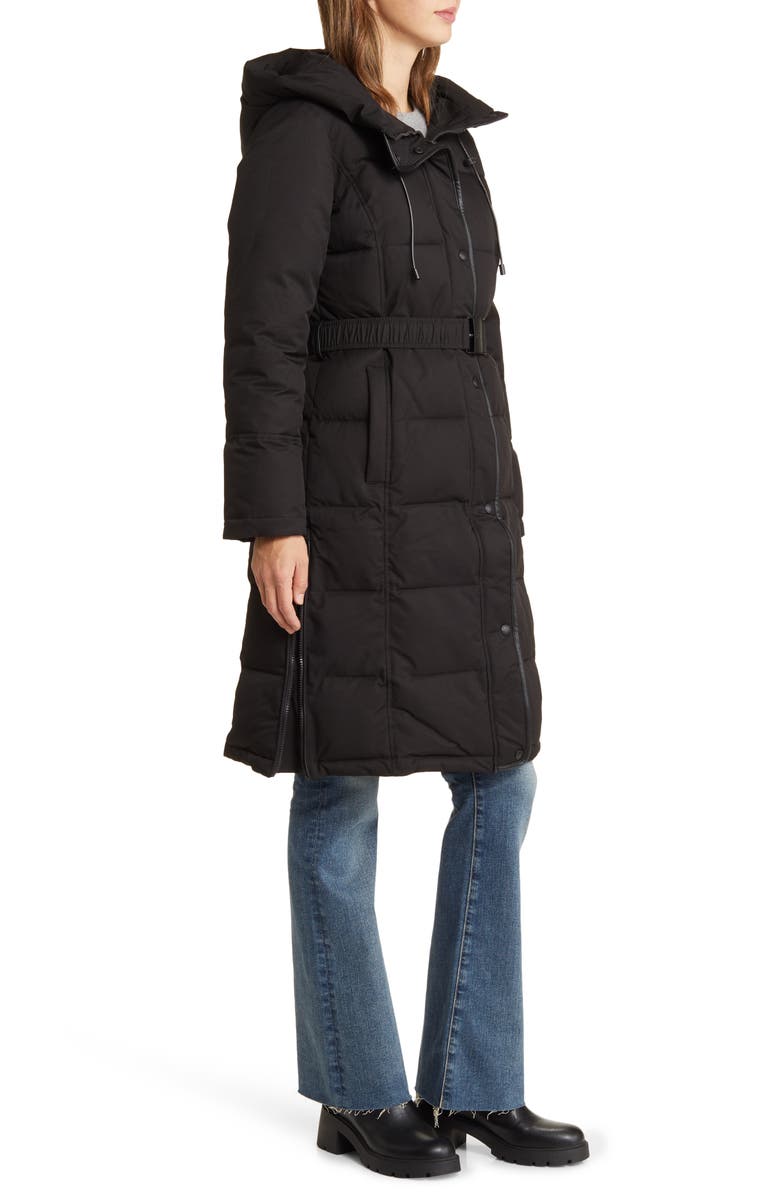 Sam Edelman Belted Hooded Puffer Coat, Alternate, color, 
