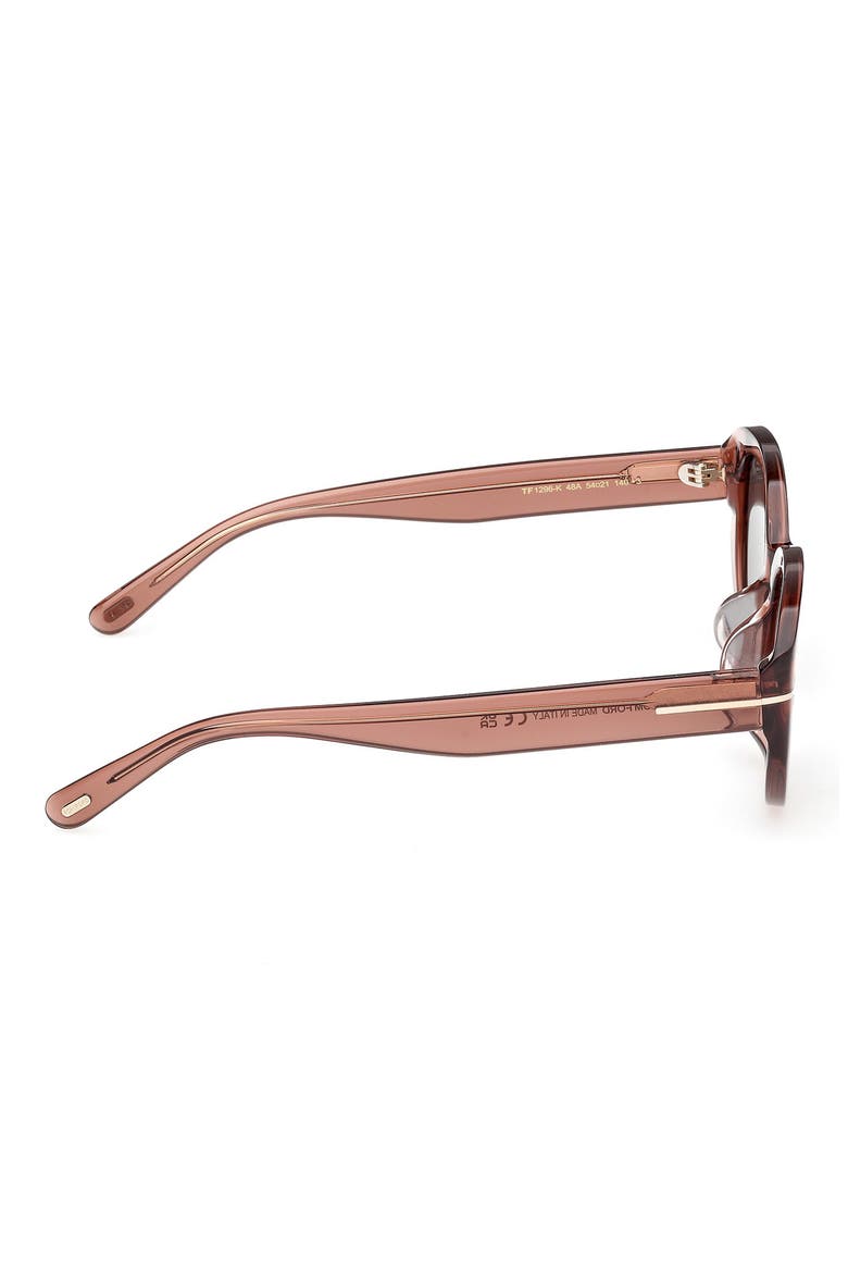 54mm Oval Sunglasses, Alternate, color, SHINY DARK BROWN / SMOKE