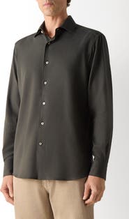 ZEGNA Regular Fit Cotton & Cashmere Dress Shirt