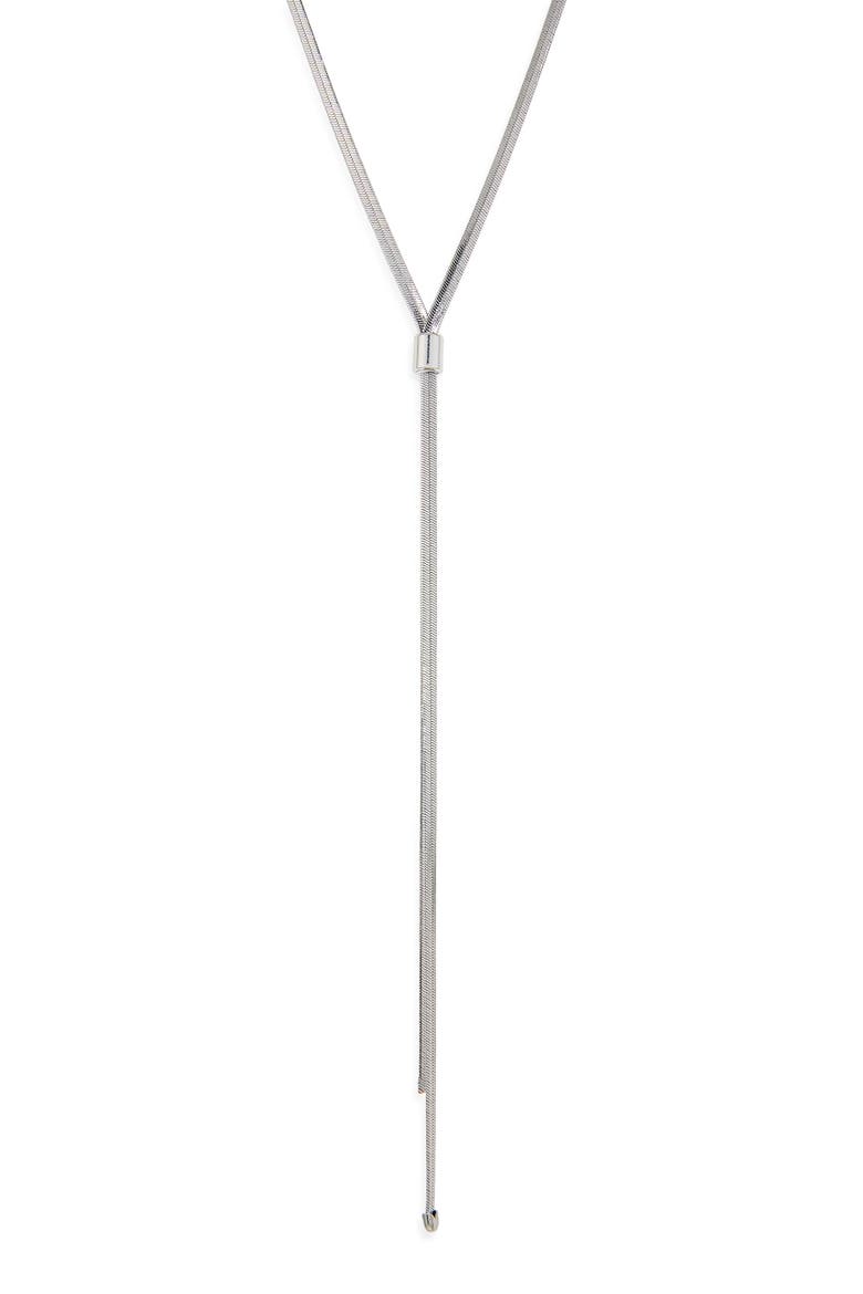 Y-Drop Chain Necklace, Main, color, SILVER