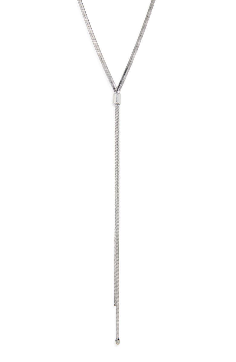 NORDSTROM RACK Y-Drop Chain Necklace, Main, color, Silver