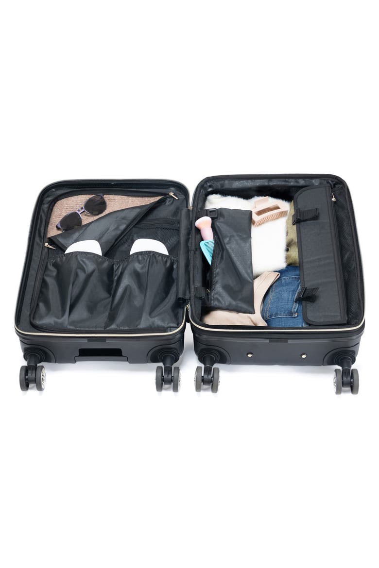 Madison Sophie 2-Piece Hardside Carry-On Luggage & Backpack Set, Alternate, color, BLACK