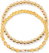 Brook and York Makenna Set of 2 Birthstone Beaded Stretch Bracelets