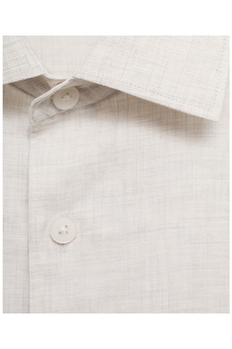 Regular Fit Cotton & Linen Button-Up Shirt, Alternate, color, OFF WHITE