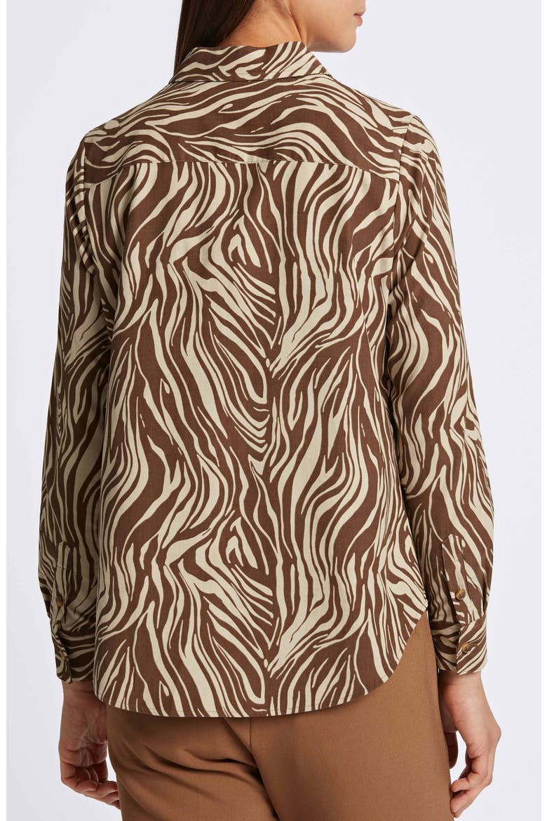 Haven Zebra Corduroy Button-Up Shirt, Alternate, color, BROWN