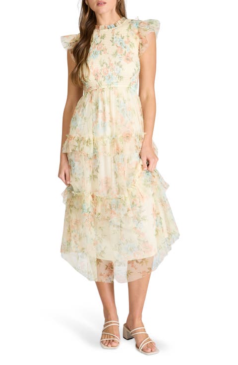 Floral Smocked Tiered A-Line Dress