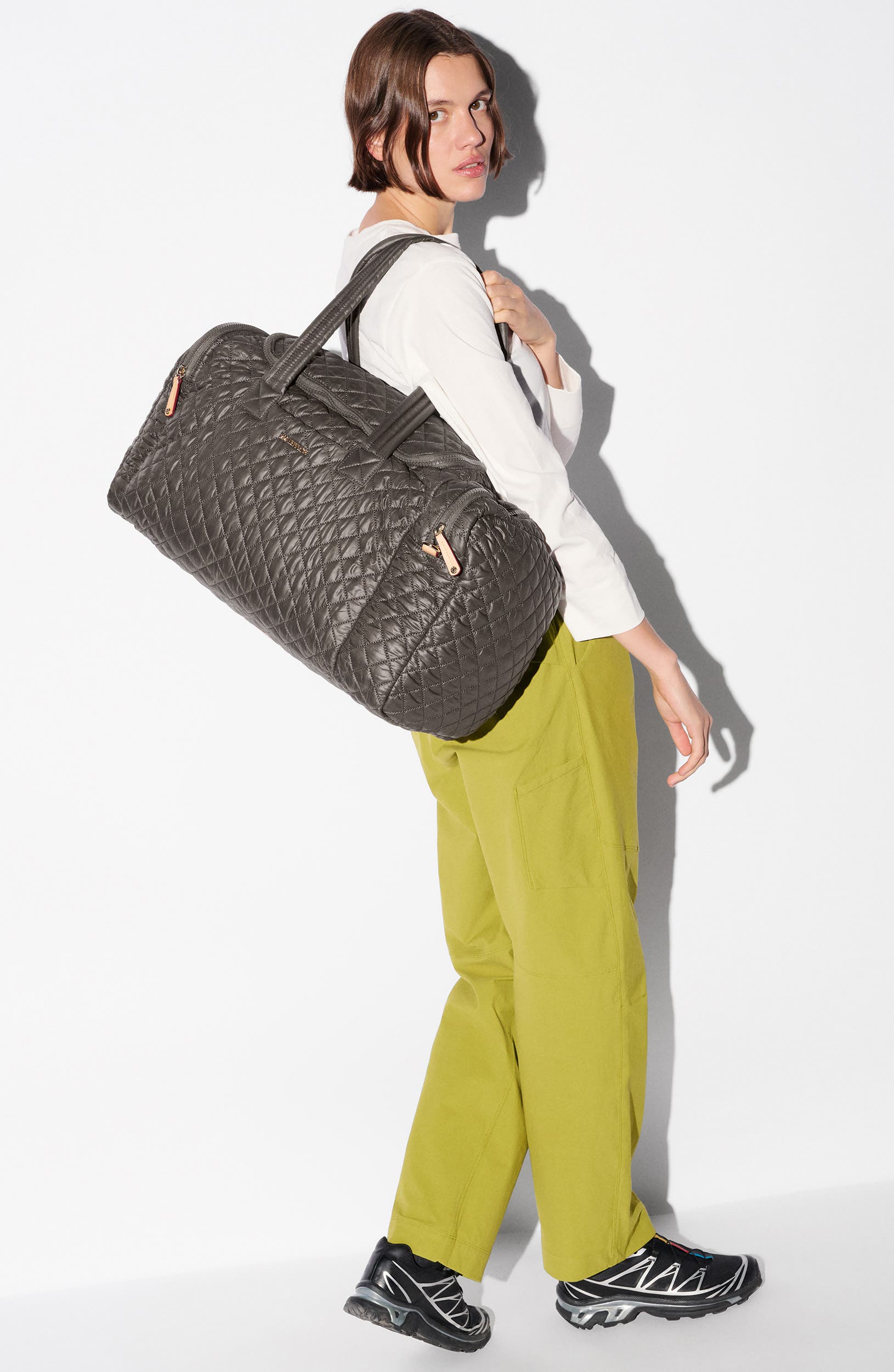 MZ Wallace Metro Team III Quilted Nylon Duffle Bag, Alternate, color, Magnet