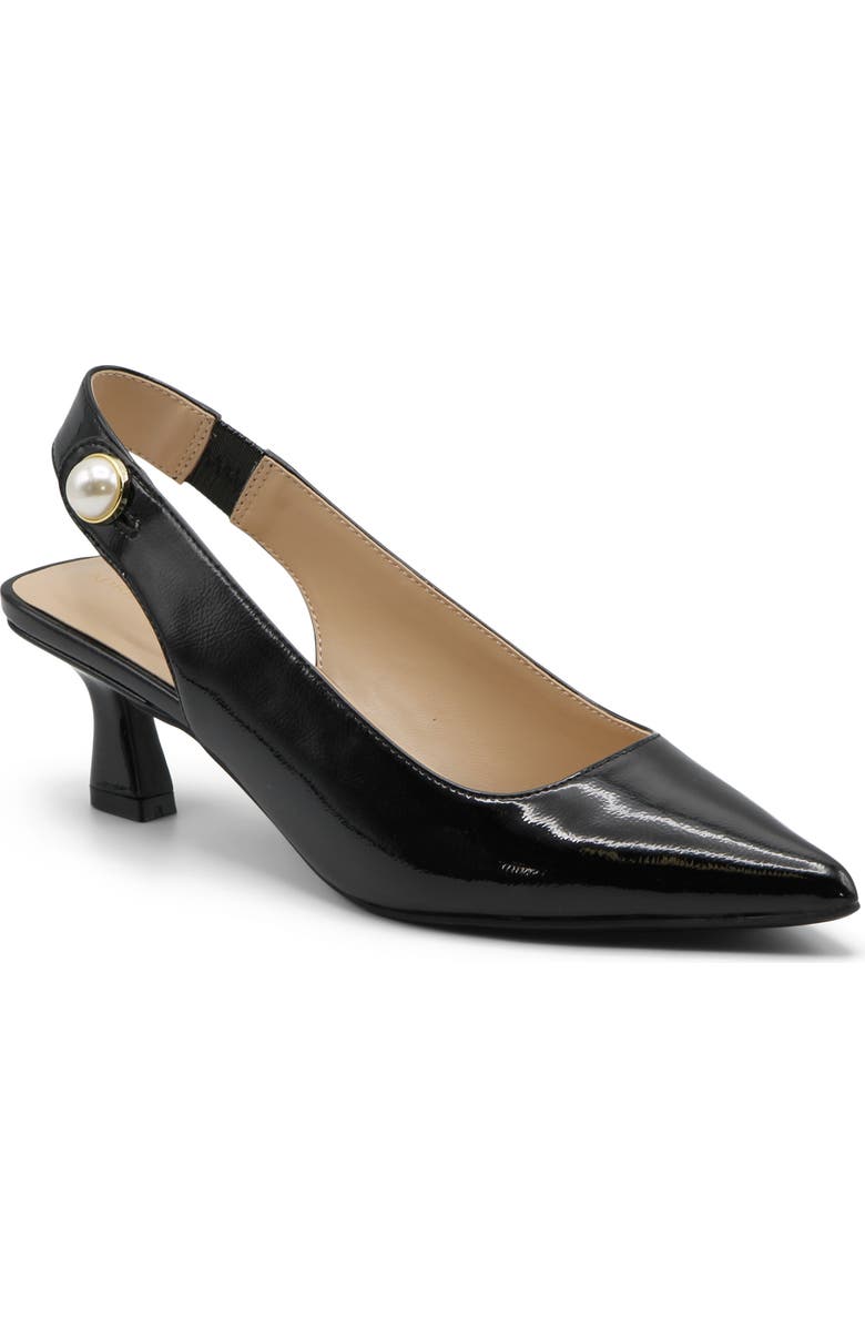 Adrienne Vittadini Sagan Pointed Toe Slingback Pump, Main, color, Black Patent
