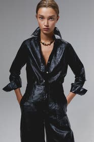 LANHTROPY San Marino Metallic Linen Top