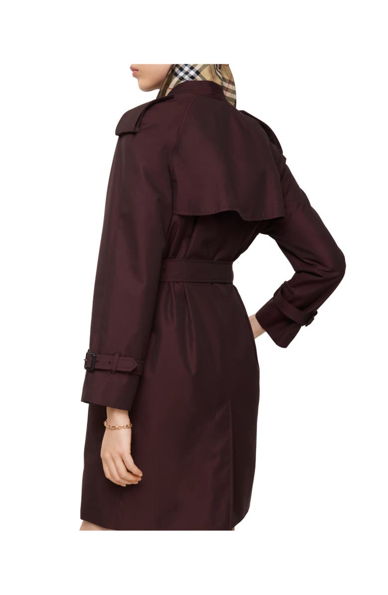 Burberry Mid-length Gabardine Castleford Trench Coat, Alternate, color, Mahogany Red