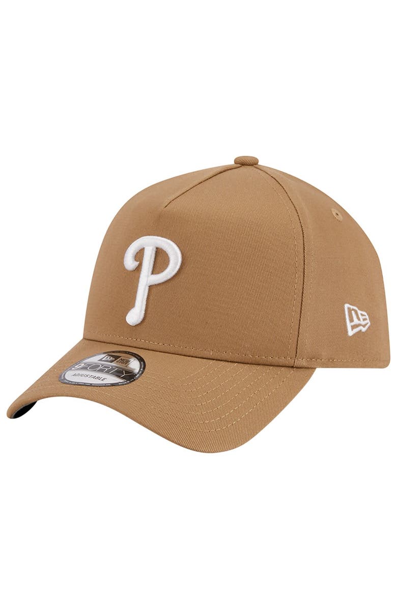 New Era Men's New Era Khaki Philadelphia Phillies A-Frame 9FORTY Adjustable Hat, Main, color, Khaki
