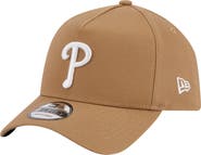 New Era Men's New Era Khaki Philadelphia Phillies A-Frame 9FORTY Adjustable Hat