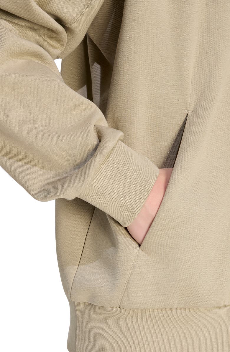 adidas All SZN Oversize Fleece Pullover Hoodie, Alternate, color, Wonder Cargo