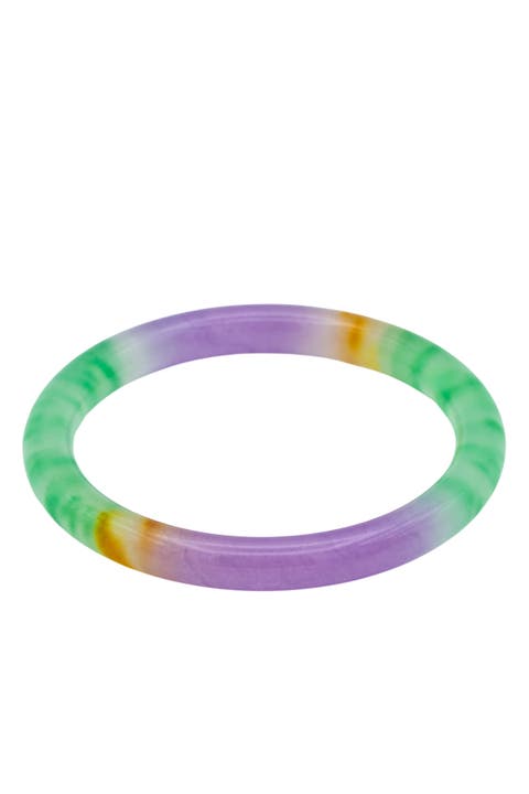 Lavender Field Multicolor Jade Stone Bangle