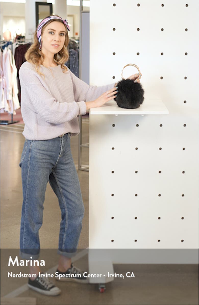 Ring Handle Faux Fur Clutch, sales video thumbnail