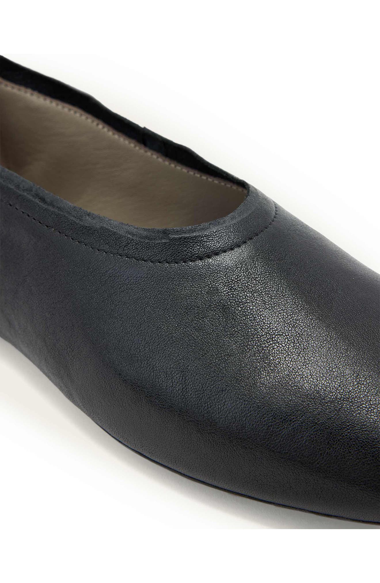 Hailee Leather Flat, Alternate, color, BLACK