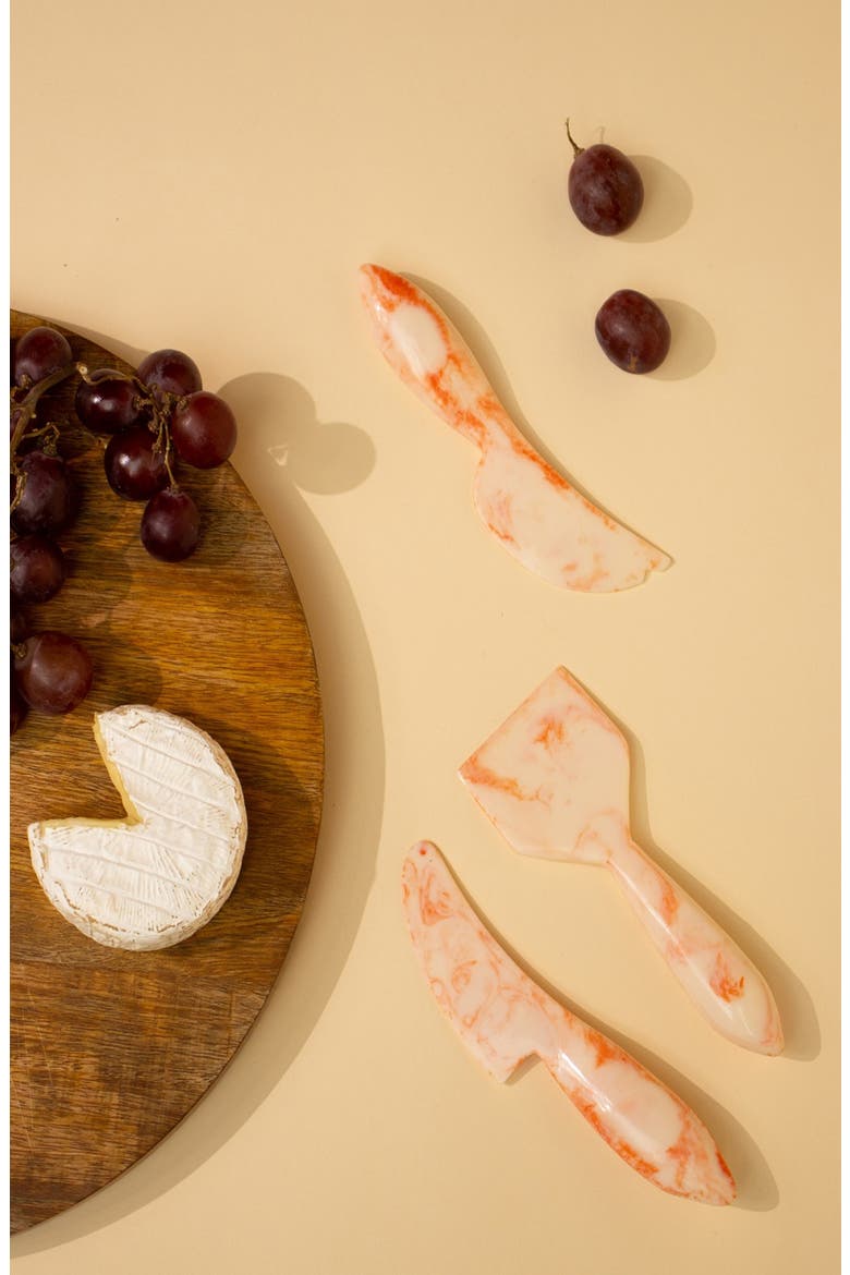 Set of 3 Resin Cheese Knives, Alternate, color, LIGHT PINK