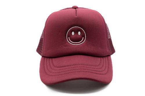 Rey To Z Smiley Foam Trucker Hat In Burgundy
