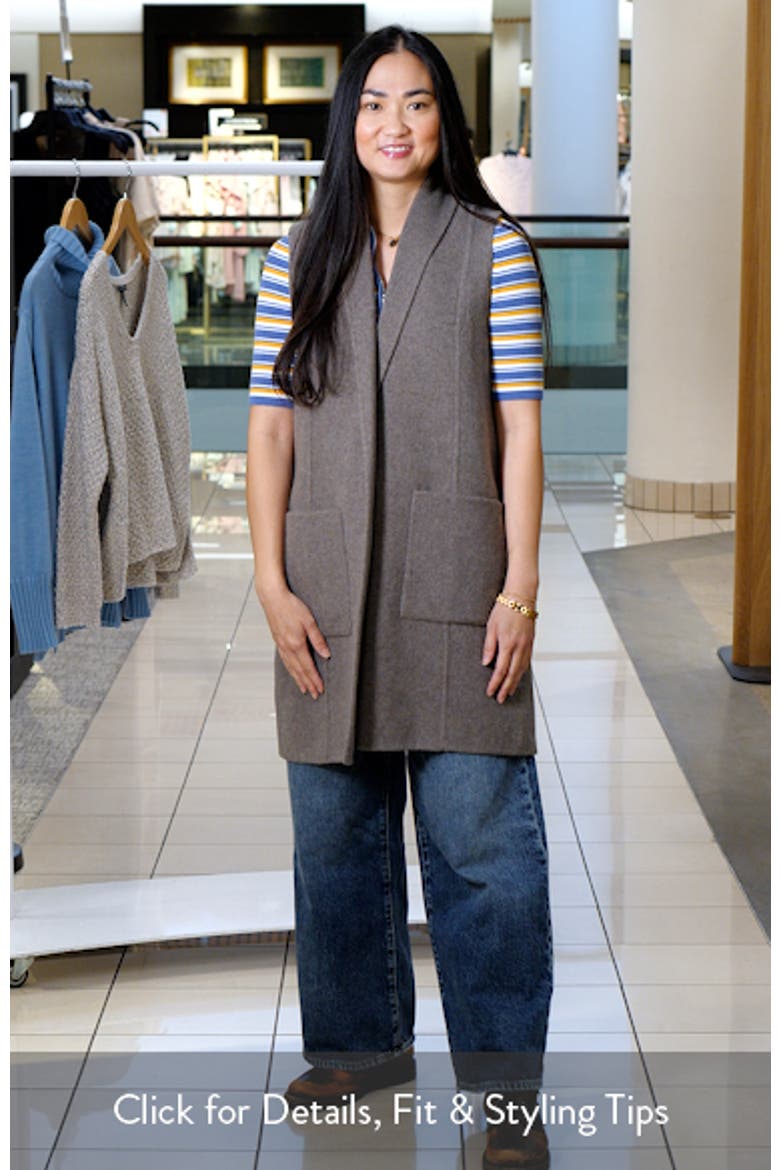 Shawl Collar Double Woven Wool Longline Vest video