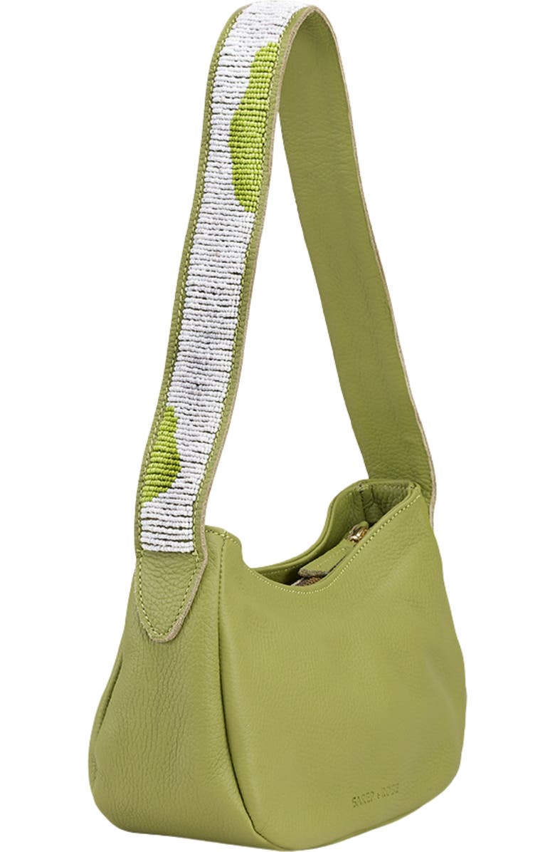 Sarep + Rose Hand-Beaded Shoulder Bag, Main, color, Guacamole Green