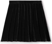 Jolie Capri Girls Velvet Pleated Skirt - Knee Length, 95% Polyester 5% Spandex
