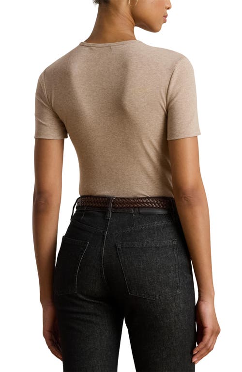 Ralph Lauren Lauren Stretch Cotton T-shirt In Brown
