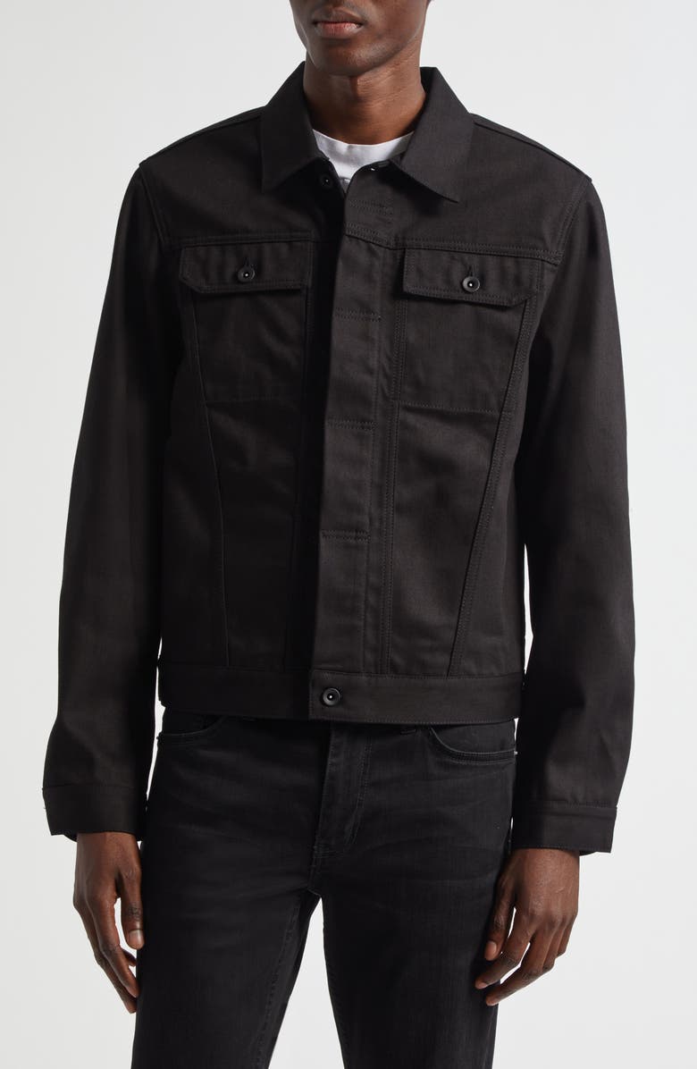 JKEEFER Jacob Type 3 Cotton Trucker Jacket, Main, color, Black