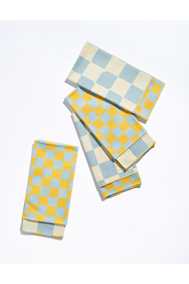 Checker Dinner Napkins - High Season Set of 4, Main, color, SKY
