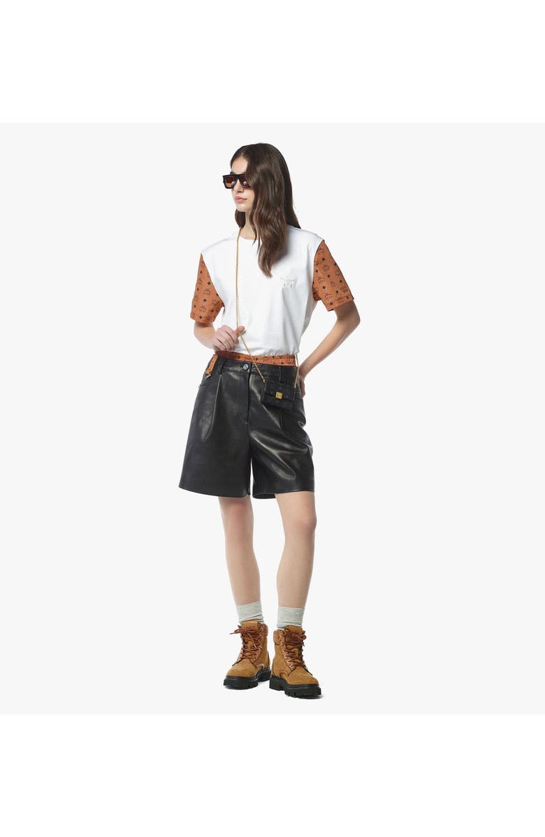 MCM Aren Chain Wallet in Visetos, Alternate, color, Black