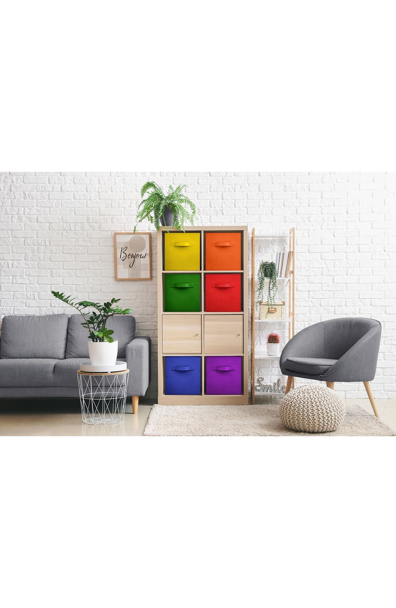 SORBUS 6-Pack Collapsible Storage Cubes, Alternate, color, Multicolored