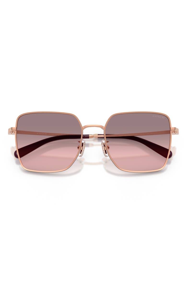 COACH 56mm Gradient Square Sunglasses, Alternate, color, Rose Gold/Bordeaux/Grey/Pink