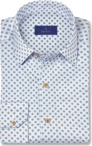 David Donahue Geometric Print Sport Shirt