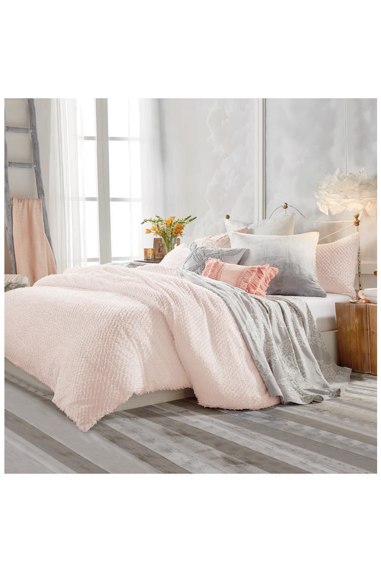 Dot Fringe Comforter & Shams Set, Alternate, color, BLUSH