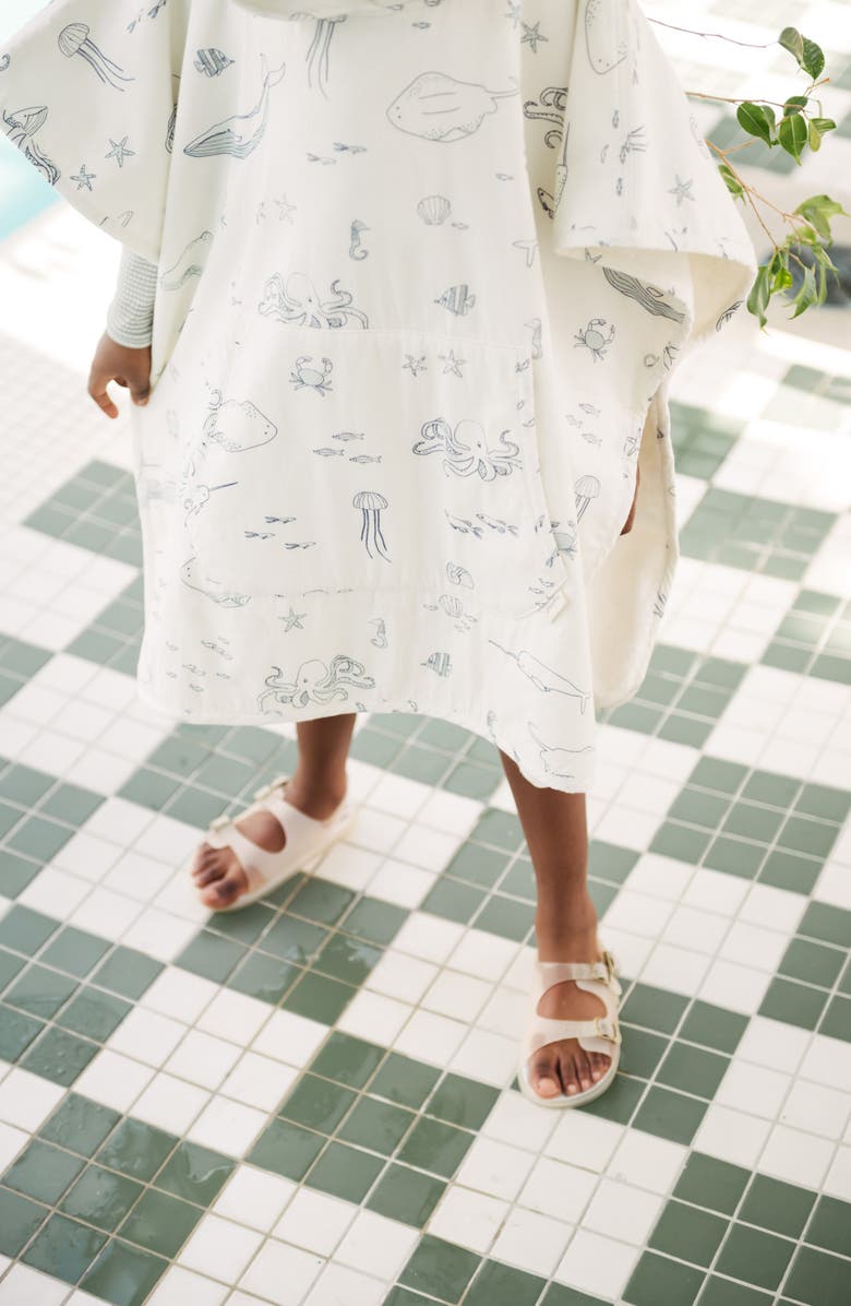 Pehr Organic Cotton Hooded Towel Poncho, Alternate, color, Life Aquatic