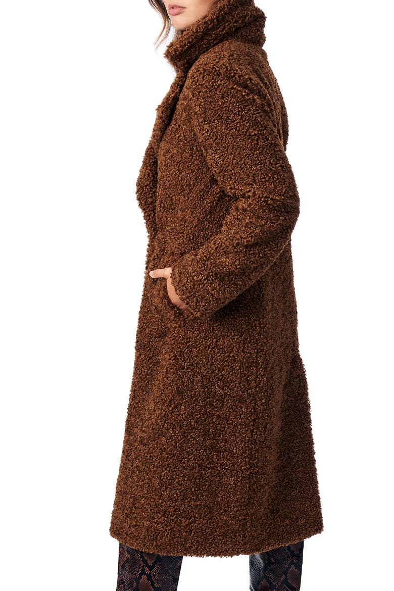 Faux Fur Jacket, Alternate, color, TOBACCO