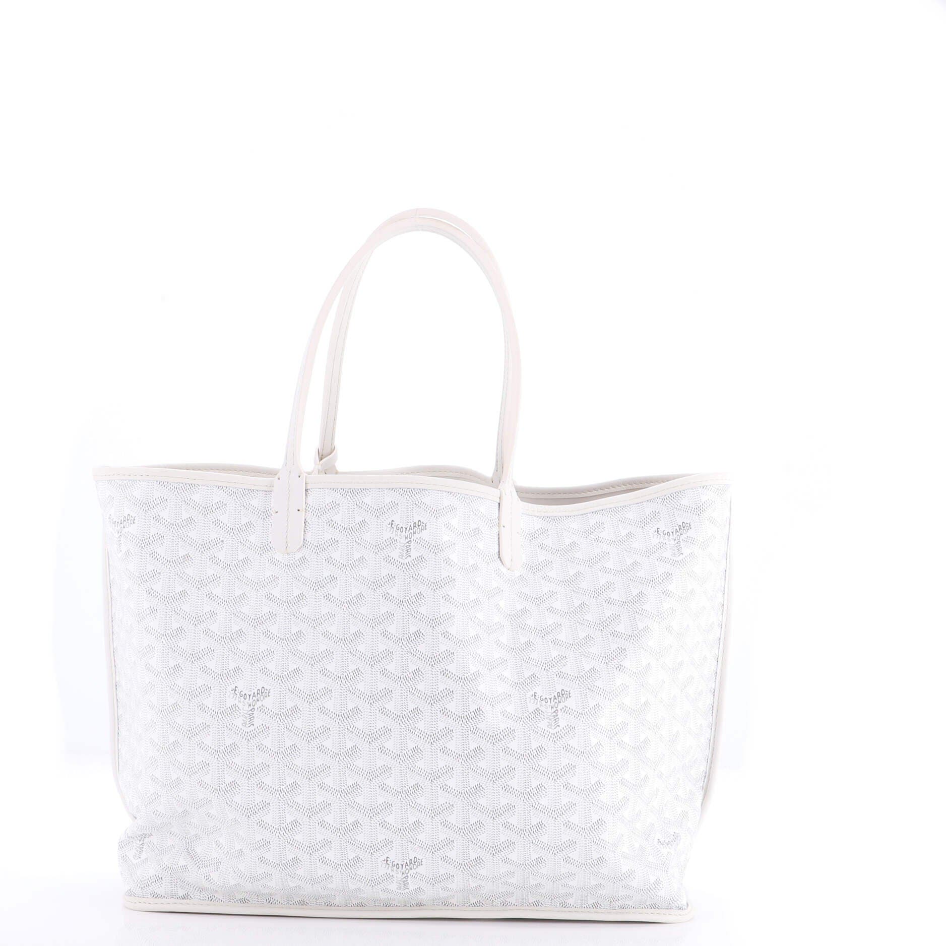 Pre-Owned Goyard Anjou Reversible Tote Coated Canvas PM, Alternate, color, White