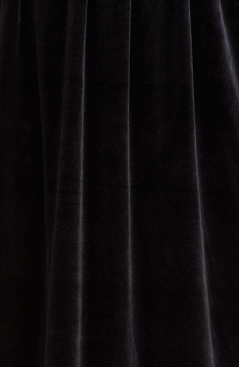 SUGARLIPS Jena Glow Bow Long Sleeve Velvet Midi Dress, Alternate, color, Black