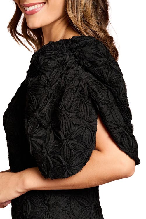 Coast Floral Pleated Sleeve Pencil Dress In Black