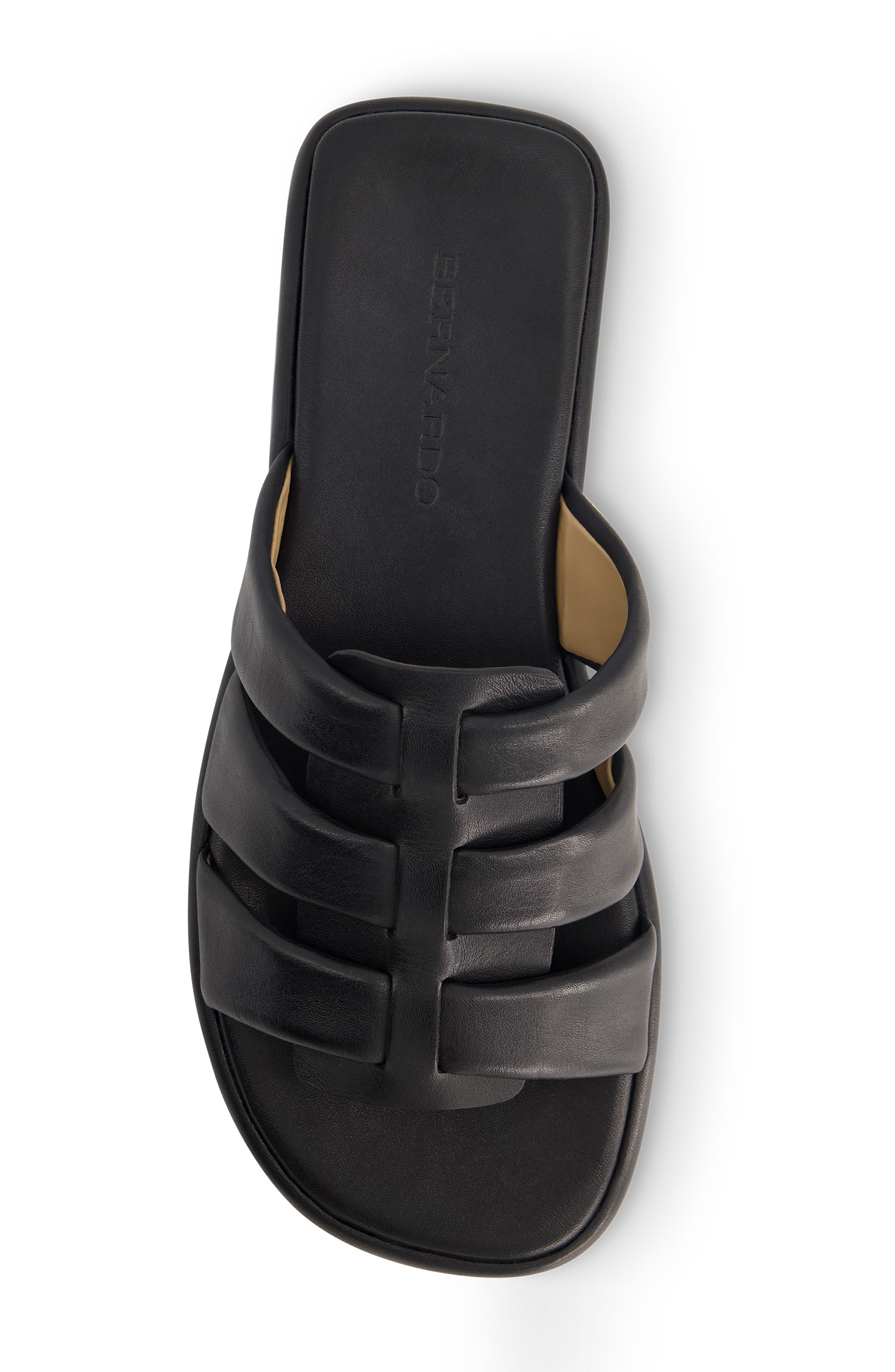 Bernardo Tamer Slide Sandal, Alternate, color, Black Glove Leather