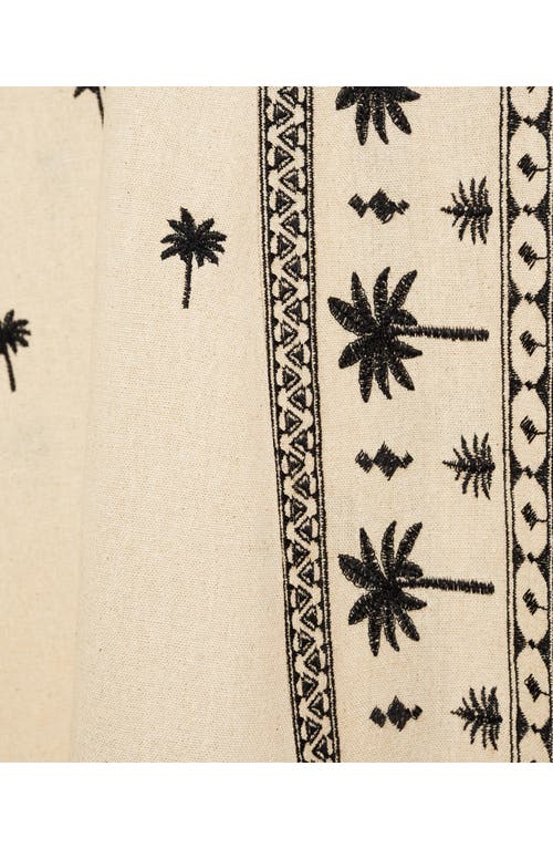 Mango Embroidered A-line Skirt In Beige