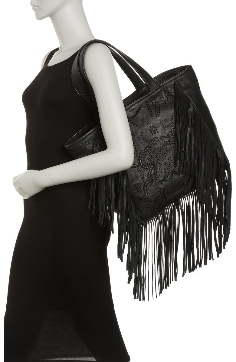 Frye Vivian Leather Fringe Tote Bag, Alternate, color,