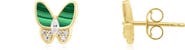 The Lovery Fine Jewelry Malachite CZ Butterfly Stud Earrings