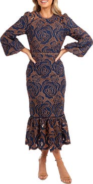 Petal & Pup Pierre Long Sleeve Cocktail Mermaid Dress