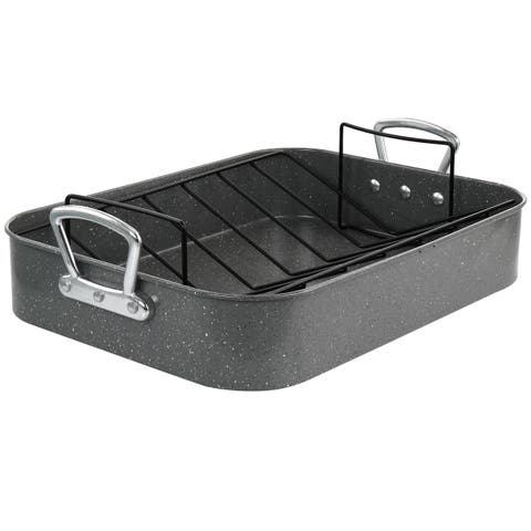 Greystone 2 Piece Carbon Steel 16.25in. Turkey Roaster Set