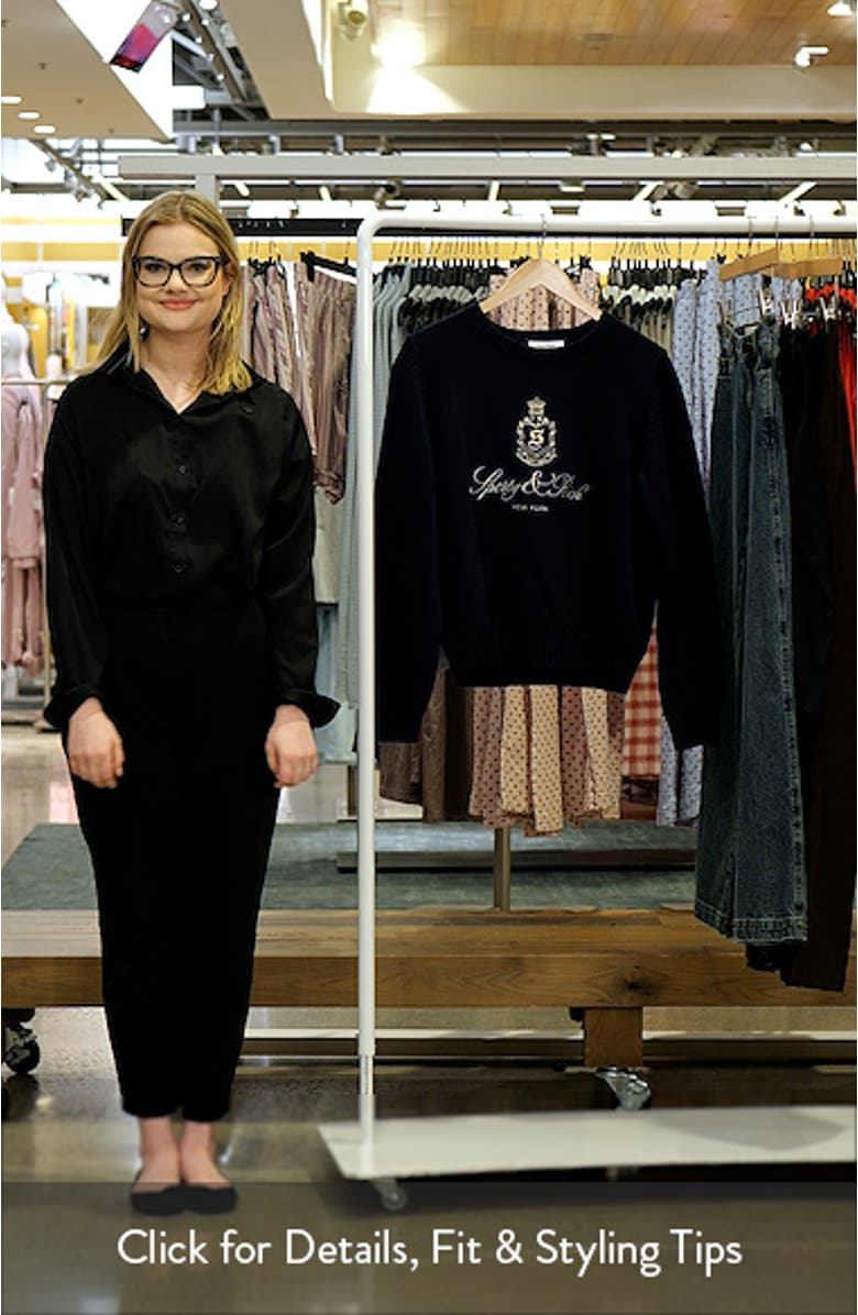 Vendome Embroidered Crop Cotton Sweater, sales video thumbnail