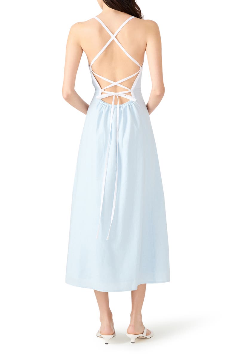 Steve Madden Riyan Linen Blend A-Line Sundress, Alternate, color, Powder Blue